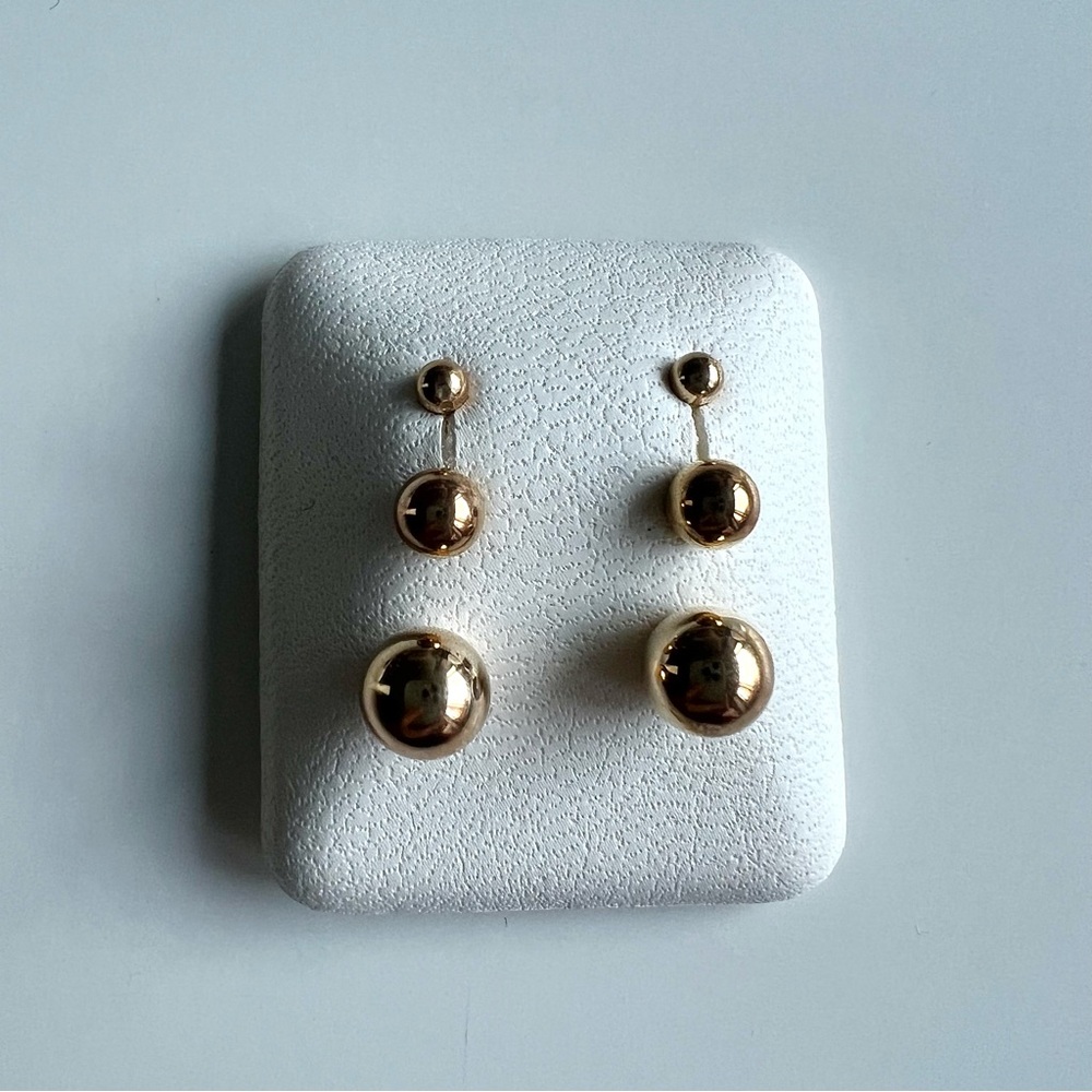 NEW 14k Gold Bead Ball Stud Earrings
